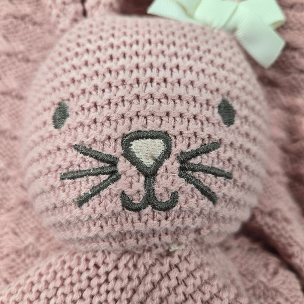 NWT Cupcakes and Cashmere Pink Knit Dress White Tights Bunny Lovey 6 to 9 months - Picture 16 of 16